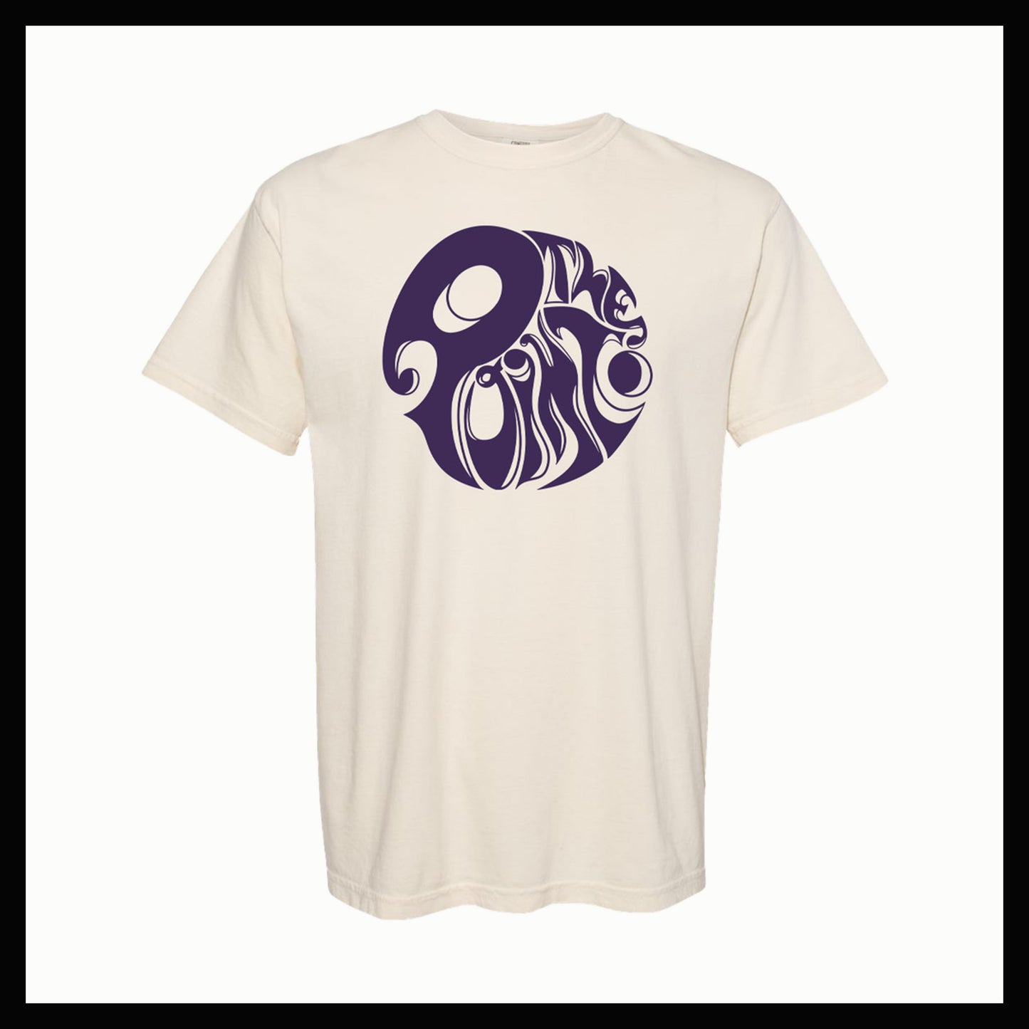Cream w/ Purple Logo T Shirt