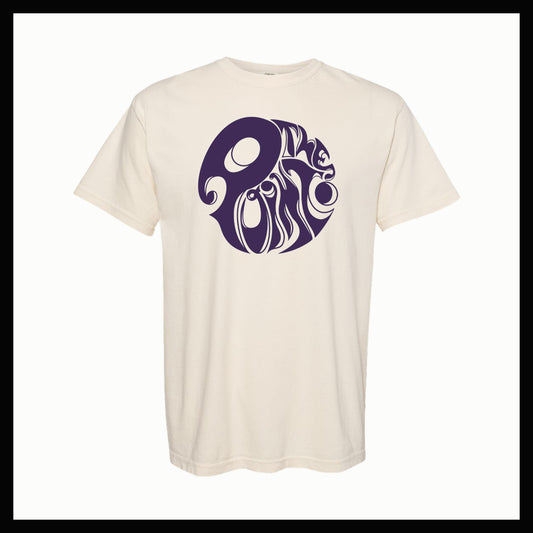 Cream w/ Purple Logo T Shirt