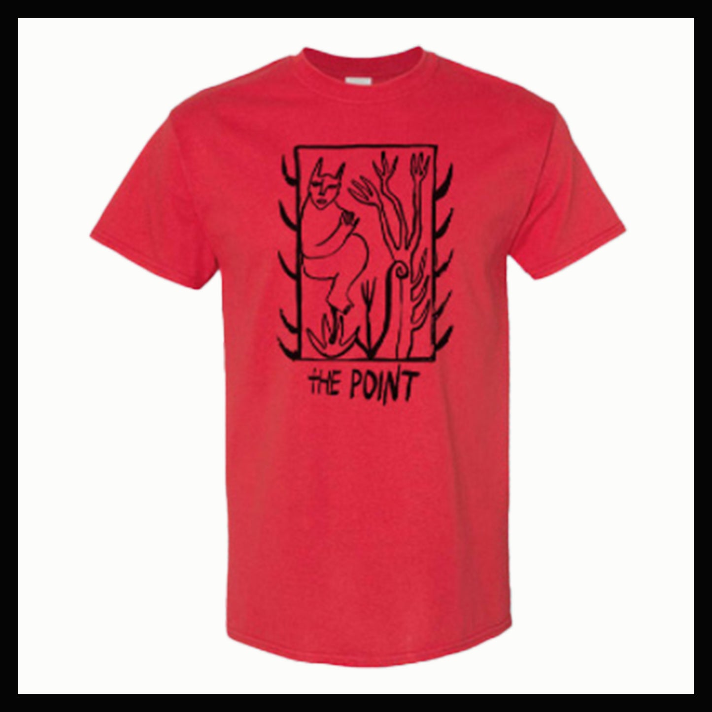 Pre-Sale - Black Line Design on Red T Shirt